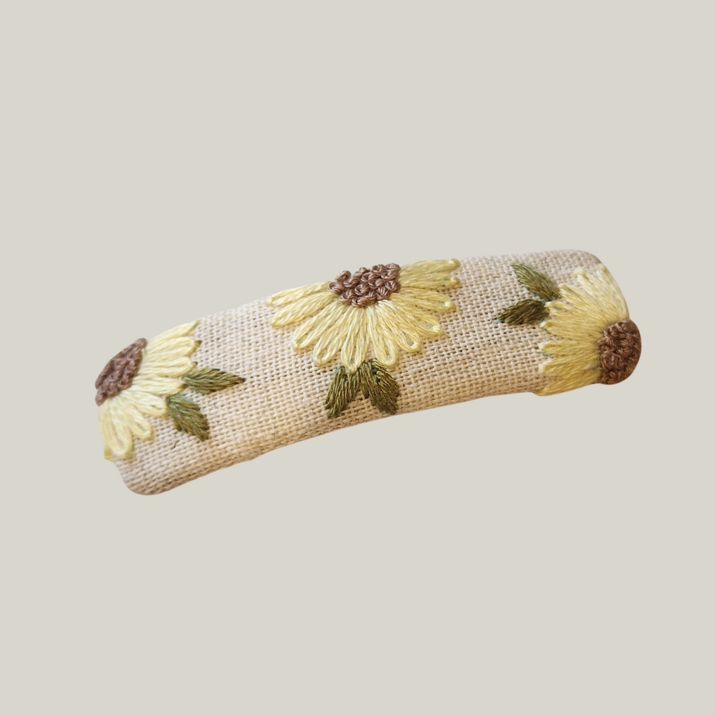 Yellow Daisy | Hand Embroidered Hair Clip